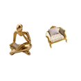 thumbnail image 1 of Figura de lector abstracto,Estatua de pensador abstracto,arte,manualidades,decoraciones,sofá de casa de muñecas,Muebles de casa de muñecas,modelo de sofá de casa de, 1 of 8