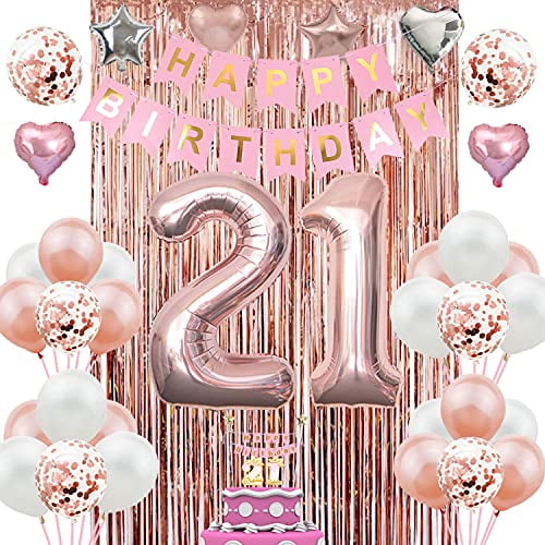 9ft Perfectly Pink Happy 21st Birthday Foil Banner Girls 21 Party Decoration 