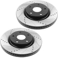 thumbnail image 3 of Motorbymotor Front Brake Rotors 296mm Drilled & Slotted Design Brake Rotor & Brake Pad kit Including CLEANER DOT4 FLUID Fits for Toyota Avalon Camry, Lexus ES300H ES350, 3 of 4