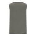 thumbnail image 4 of YHAJDS Womens Plus Size Tank Tops Solid Color Round Neck Sleeveless Loose Linen Top With Fringe Detail, 4 of 5