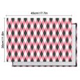 thumbnail image 6 of Pink and Black Argyle Pattern Summer Placemats Table Placemats Set Of 4-Linen Kitchen Washable Placemats Table Mats 11.8"x17.7" Non-Slip Heat Resistant, 6 of 6