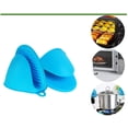 thumbnail image 2 of Mini Oven Mitts, Cooking Pinch Grips, Silicone Potholder for Kitchen Cooking 2pcs (Blue), 2 of 5