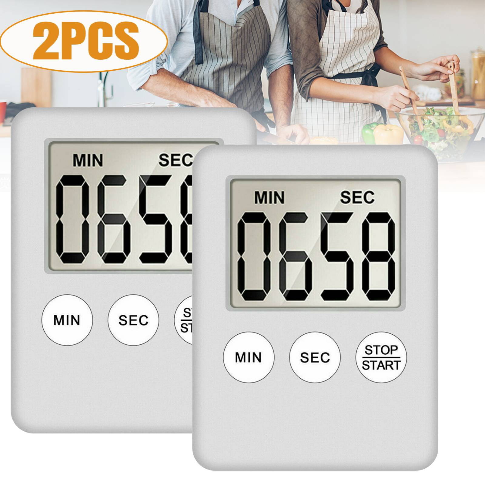 Magnetic Countdown Stopwatch with Adjustable Volume Alarm,LED Display Digital Cooking Timer Shower Fitness Rechargeable Kitchen Timer Fit for Working Classroom