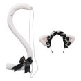 thumbnail image 3 of Conjunto de diadema y cola con orejas de gato Accesorios para disfraces Niños Adultos Decoración Tocado Cosplay Orejas de animales Regalo Cola de Rosa Negro Salvador  Traje de juego de cosplay, 3 of 7