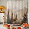 thumbnail image 3 of Shower Curtain 72"W x 72"L Fall Autumn Forest Birds Fabric Shower Curtains Set with Hooks Water Repellent Bathroom Curtains Machine Washable Bathroom Accessories, 3 of 6