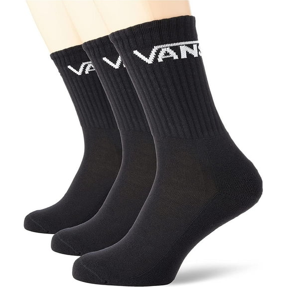 Vans Little Boys' 3 Pack Classic Crew Socks - Black - 1-6