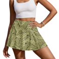 thumbnail image 2 of Whosucclay Green Leaf Pattern Athletic Skort, Built-in Shorts 2 Side Pockets Sports Skirts Inner Pockets Athletic Skorts for Yoga Tennis, Size Medium, 2 of 9
