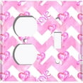 thumbnail image 4 of Metal Light Switch Plate Cover Pink Chevron Love Hearts LOV011, 4 of 13