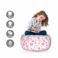 thumbnail image 2 of Valentine's Day Storage Toy Bag Chair, Dandelions in the Form of Hearts on a Plain Background Print, Stuffed Animal Organizer Washable Bag, Small Size, Dark Coral Pink, by Ambesonne, 2 of 3
