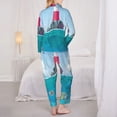 thumbnail image 5 of Kll Lighthouse Sea Port Print Women'S Long Sleeve Pajamas With Pants Sleepwear Loungewear 2 Set-Small, 5 of 9