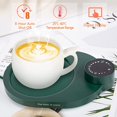 thumbnail image 5 of Calentador de taza de café inteligente, calentador de taza para oficina en casa, calentador de taza de apagado automático con pantalla digital, posavasos con termostato para café, té, mil (verde) JAMW Sencillez, 5 of 5