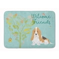 thumbnail image 1 of Carolines Treasures BB7600RUG Welcome Friends Basset Hound Machine Washable Memory Foam Mat, 1 of 4