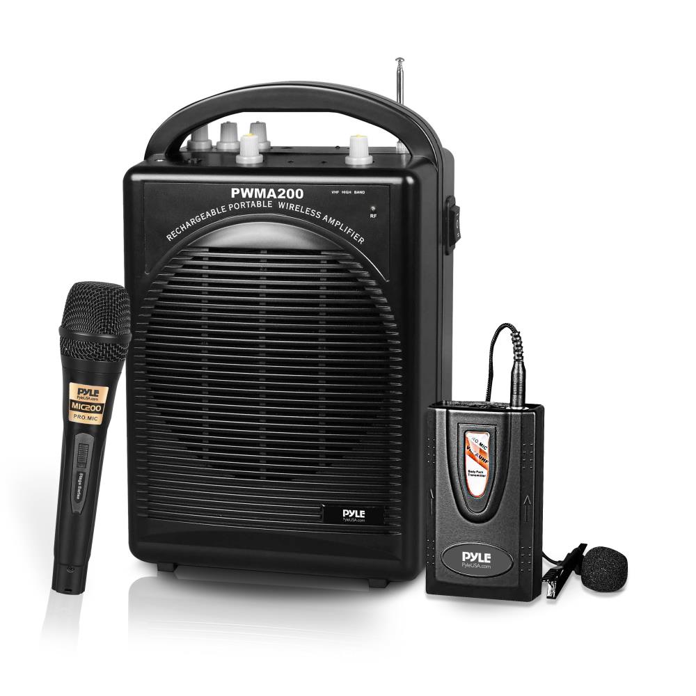 Pyle PWMA200 Portable PA Speaker Microphone System Kit FM Stereo Pyle PWMA200 Portable PA Speaker Microphone System Kit FM Stereo