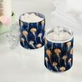 thumbnail image 2 of Yayeee 2 Pack Qtip Holder Bathroom Cotton Swab Canister with Lid Clear Dispenser Set, Watercolor Yellow Jellyfish Pattern, 2 of 6