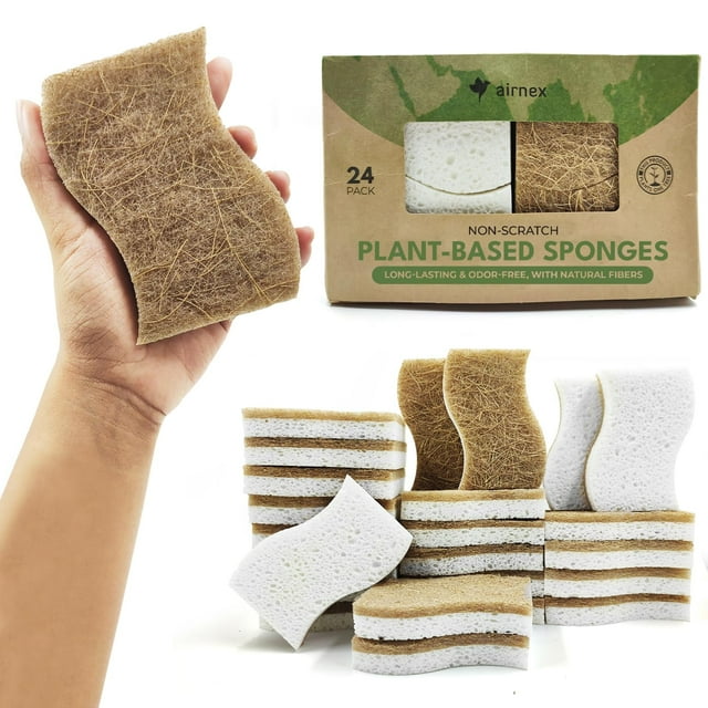 Esponja de cocina AIRNEX Natural Biodegradable, paquete de 24