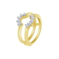 thumbnail image 3 of Round Cut White Cubic Zirconia Solitaire Enhancer Guard Ring 10k Yellow Gold Ring Size - 4, 3 of 3