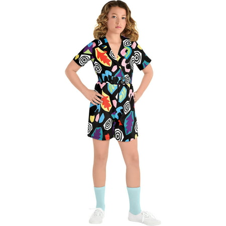 Party City Stranger Things Mall Eleven Costume for Children, Size Medium, Features a Colorful Short-Sleeve Romper