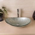 thumbnail image 2 of Ainfox Bathroom Artistic Tempered Glass Vessel Sink Bowl with Faucet & Pop-up Drain Combo, 2 of 10