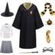 thumbnail image 3 of Disfraz unisex de Hufflepuff para adultos, niños, niñas, mujeres y hombres, uniforme de la escuela de magia de Hermione, disfraz de mago Potter para Halloween, 3 of 5
