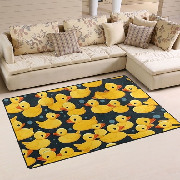 Ducks Toy Area Rug Washable Floor Carpet Mat 60 x 39 inch for Bedroom Living Room Kids Room Home Decor
