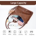 thumbnail image 6 of Sunyuer Women Vintage Soft PU Leather Hobo Bag, 3-in-1 Convertible Shoulder Crossbody Backpack Purse, Large Capacity Casual Commuter Tote Handbag with Cute Bear Charm, 6 of 7