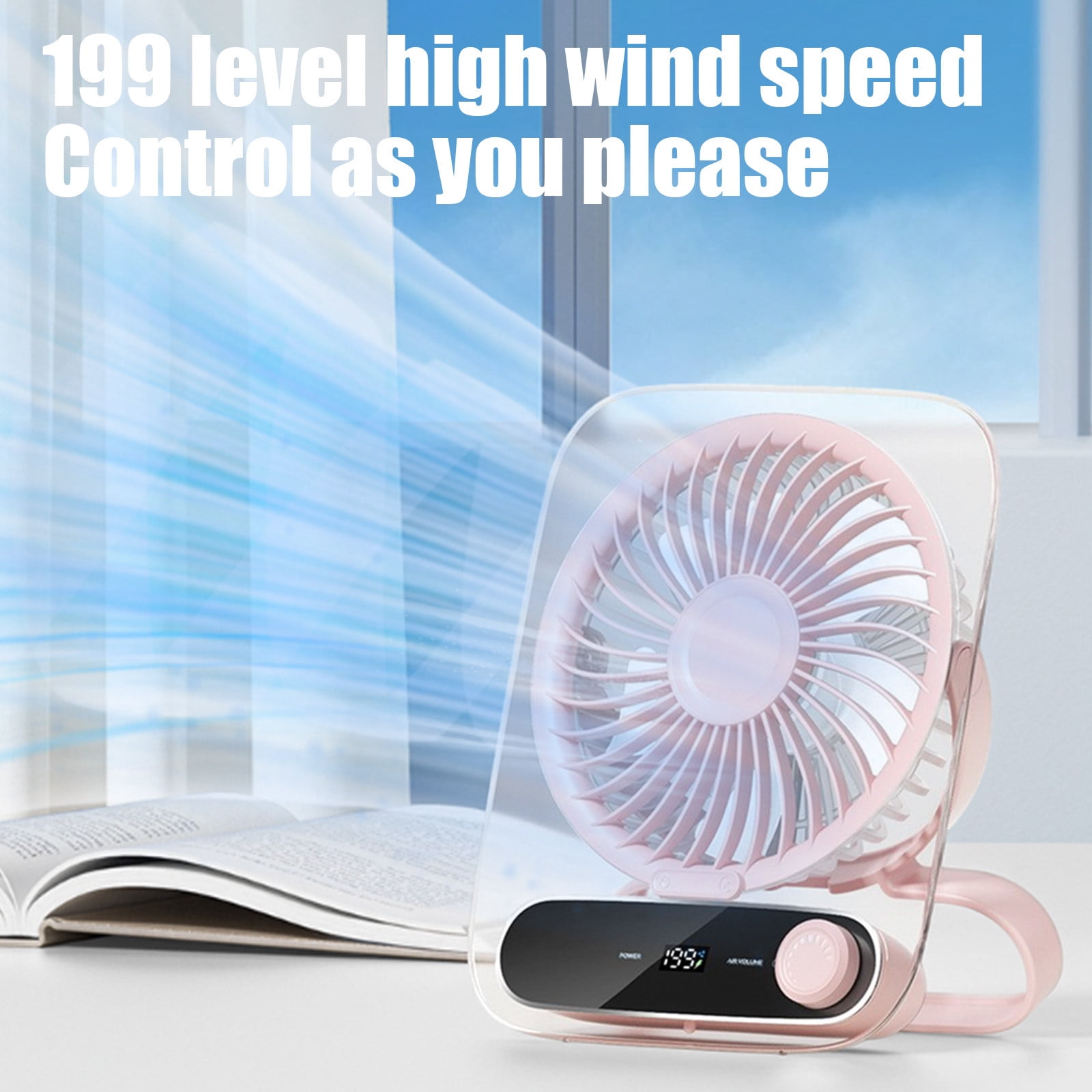 Small Desk Fan Quiet,Strong Airflow Fan Quiet Digital Display Air Circulator Fan,Ultra Quiet 180° Wide Angle Angle Foldable,portable USB Recharging,Small Fans for Bedroom Home Office