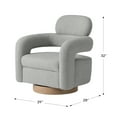 thumbnail image 6 of WestinTrends Alexandria Mid-Century Modern Sherpa Swivel Barrel Accent Chair With Storage Ottoman, Light Gray, 6 of 7