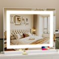 thumbnail image 1 of Fenair Vanity Mirror with Lights 22.8‘ * 18.1‘' LED Makeup Mirror Light Strip Dimmable 3 Color Modes Light up Mirror with USB Charging Port, 10X Magnification and Smart Touch, White, 1 of 7