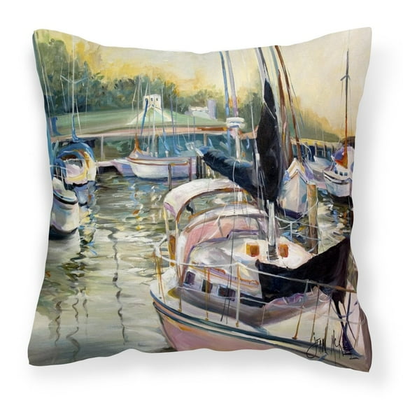 Sailboats Painting Fabric Decorative Pillow