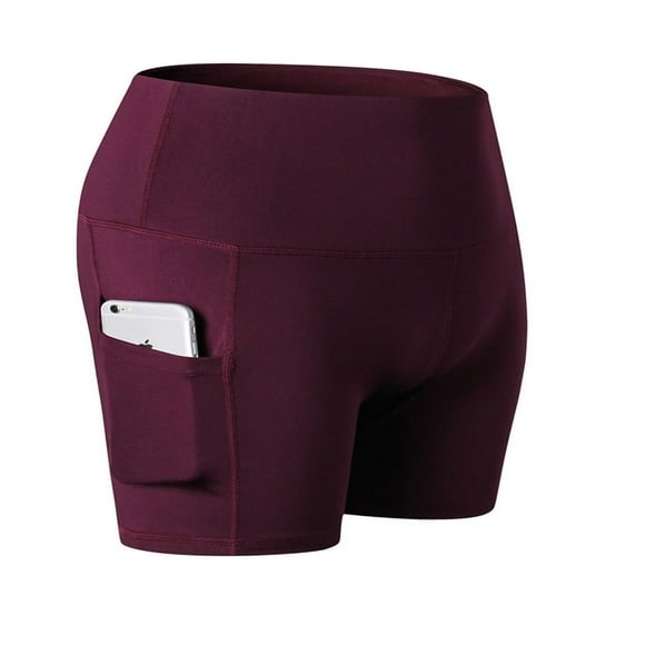 AAOMASSR Women High Waist Running Short Tummy Control Shorts Polyester Black XL