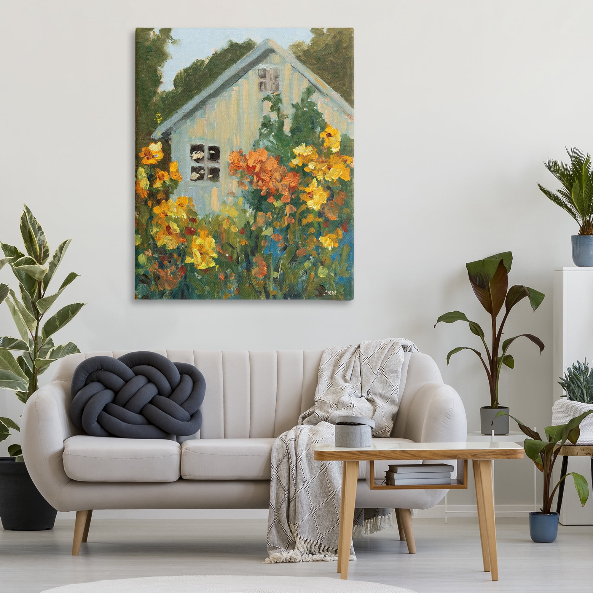 Stupell Industries Sunlit Cottage Garden View Canvas Wall Art, design by Carson Overstreet
