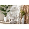 thumbnail image 3 of bali & pari Kallima Modern Bohemian White Natural Rattan Peacock Chair, 3 of 22