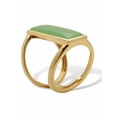 thumbnail image 2 of PalmBeach Jewelry Emerald Cut Genuine Jade Bezel Set Cabachon Ring in 18k Gold-plated Sterling Silver, 2 of 5
