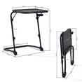 thumbnail image 3 of Homy Casa 2-Piece Adjustable Drafting Table Set with Wheels, Foldable Portable Tray Tables with Tilting Desktop, Cup Holder and Locking Casters, Black, 3 of 10