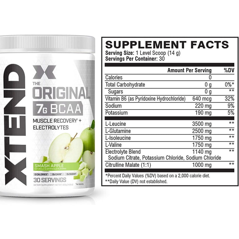 XTEND BCAA Powder, Smash Apple, Muscle Recovery