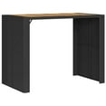 thumbnail image 5 of vidaXL Garden Table with Acacia Wood Top Black 145x80x110 cm Poly Rattan, 5 of 5
