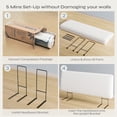 thumbnail image 4 of Cabecero Tapizado Cama Full Sin Taladro Montaje 5min Soporte Ergonómico Funda Removible Blanco Pinmoco D-WHSP, 4 of 8