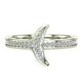 thumbnail image 4 of 0.26 ct tw Fish-Tail Design Shank Eternity Band Wedding Ring 14K White Gold (G,SI), 4 of 5