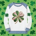thumbnail image 5 of TaTaai St Patrick's Day Casual Women's Color Block Long Sleeve Round Neck Shirt, Fashion Comfort for Holiday Daily Wear Gift, 5 of 5