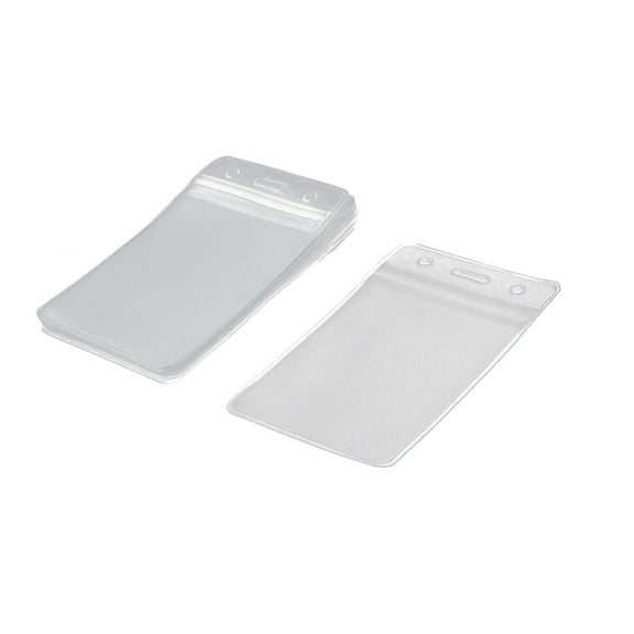 Unique Bargains Plastic Company Vertical Name Card ID Badge Holder Protector Pouch 10pcs