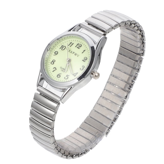 Reloj digital luminoso informal para personas mayores con banda elástica, ideal para parejas, regalo de Navidad.