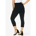 thumbnail image 4 of Jessica London Women's Plus Size Stretch Cotton Cuff-Button Capri Legging, 4 of 6