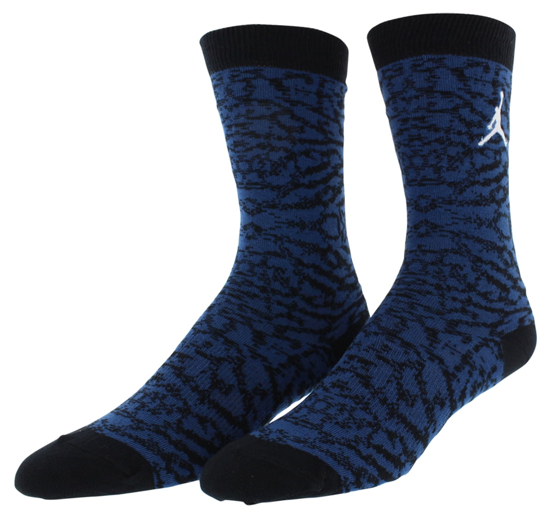 Jordan Jordan Mens seasonal Print Crew Socks Dark Blue