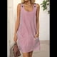 thumbnail image 5 of Vestido de Verano para Mujer, Sin Mangas, con Bolsillos, Informal, Corto, Corte A, Cuello Redondo, 2025, Rojo, Talla M, 5 of 9