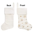 thumbnail image 4 of Fiudx Ofertas relámpago 2 piezas de decoración navideña, medias navideñas grandes, bordado navideño, copo de nieve, regalo, colgante de media, 4 of 5