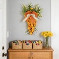 thumbnail image 5 of Easter Carrot Bow Wreath without Lights - Festive Front Door Hanger Decoration, Perfect for Wall, Porch, Home Decoration and Easter Holiday Scene Arrangement Ornament Props, 11*18in, Yellow, 5 of 6