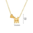 thumbnail image 3 of HYLLai Heart Letter Pendant Necklace, Personalized Initial Necklace for Women, 14K Gold Plated Dainty Collarbone Chain (M), 3 of 5
