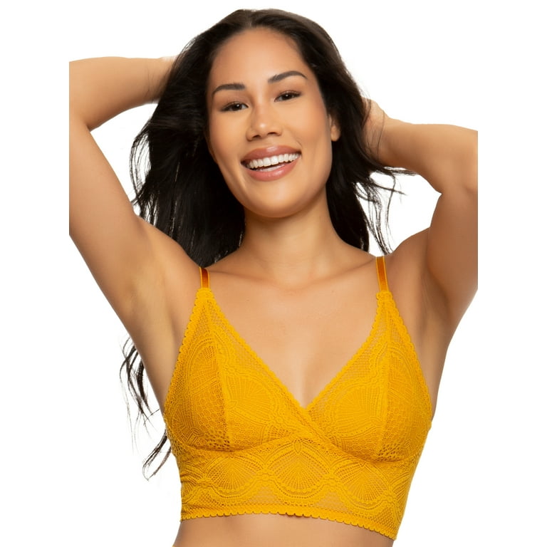 Felina Finesse Cami Bralette - Stretchy Lace Bralettes For Women - Sexy and  Comfortable - Inclusive Sizing, From Small To Plus Size. (Golden Yellow