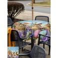 thumbnail image 4 of Outdoor Tablecloth with Umbrella Hole and Zipper, Easter Bunnies Square Table Cloth 54x54 Inch Waterproof Tablecloth, Spring Easter Eggs Garden Floral Picnic Table Cover for Patio Camping, 4 of 7
