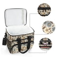 thumbnail image 6 of FORMRS Insulated Cooler Bag 24 Cans Capacity Soft Leakproof Lunch Box with Side Pockets, Brown Bird Floral Pattern, 6 of 7
